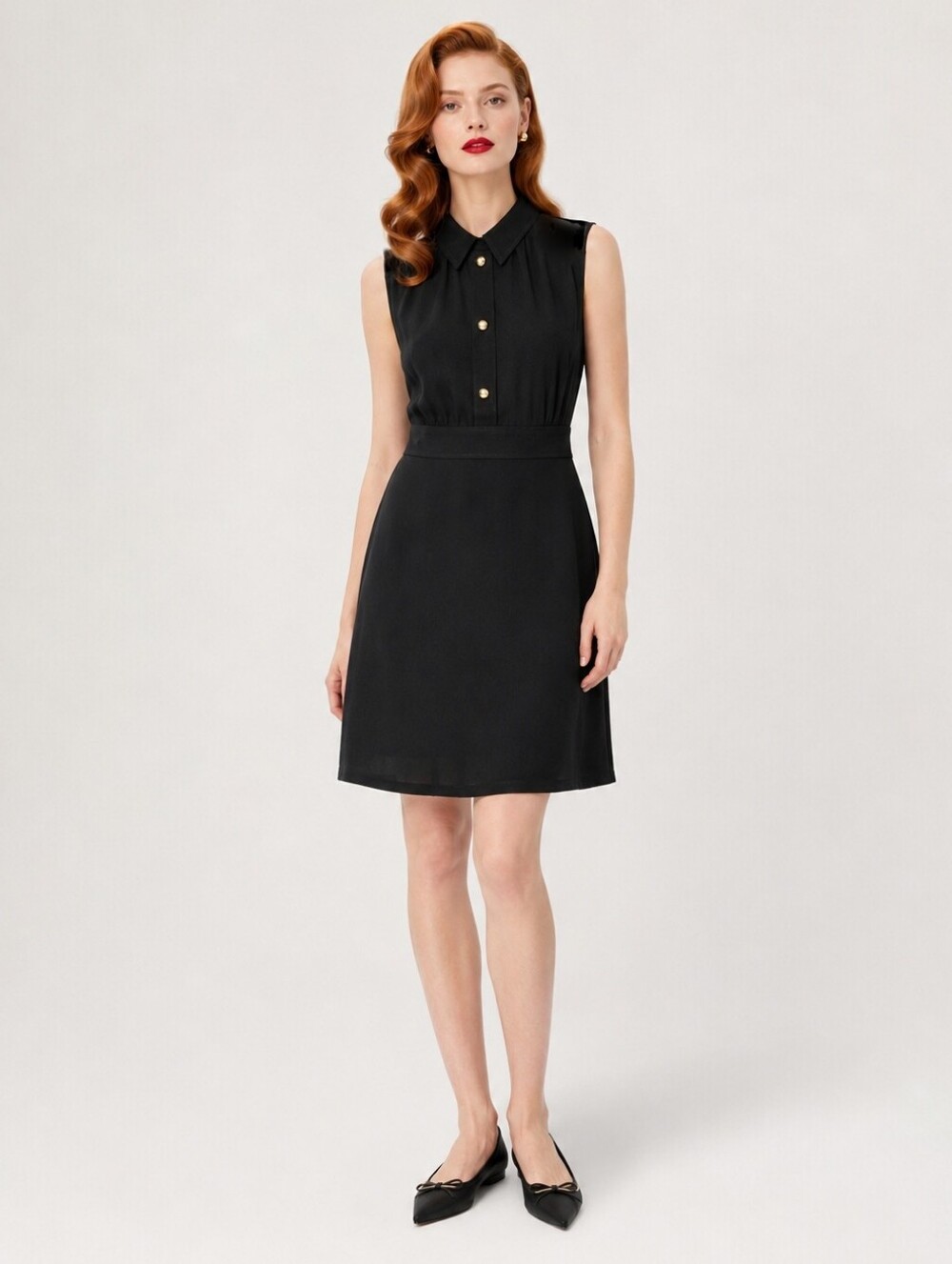 Sandro Rayke Sleeveless Collar Dress,Size 2 FR(or S- M ,US Size),black